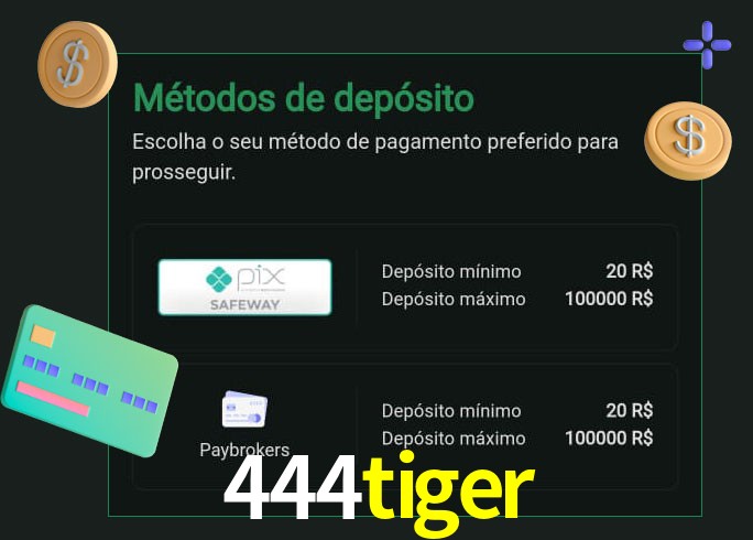 O cassino 444tiger oferece uma grande variedade de métodos de pagamento